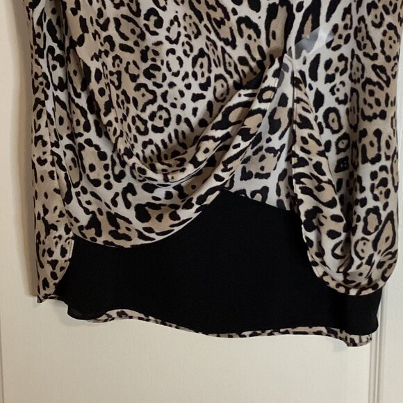 Leopard Animal Print Women's Tank Top Tunic Sleeveless Lined Size L Rounded Hem - Picture 6 of 6